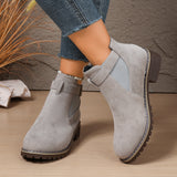 Vintage Short Boots Women's New Short-Box Retro Coarse And Flat-Bottomed Martin Boots Side Zipper British Style Women's Boots HZ0115