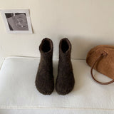 8566 ~ Increase In Height ~ French Boken Wool Boots Women's Boots New Cotton Boots In Autumn And Winter 2025 HZ0115