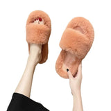 Fairy Hairy Slippers Women 2025 Autumn And Winter New Hairy Home Outside The Bottom Of The Wearing Plush Slippers HZ0115