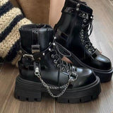 Sub-Cultural Chain Rivets Sweet And Cool Ins Diablo Martin Boots 2025 New Small Mangour Height JK Punk Boots HZ0115