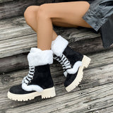 Large-Size Autumn And Winter Hair To Keep Warm Thick Bottom Boots Comfortable Round Head With Snow Boots Woman HZ0115