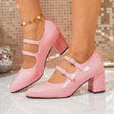 Large-Size Retro Mary Jane Women's Shoes 2025 Autumn New French Heel Red Single-Shoe Women's Thick Heels HZ0115