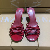 ZA2025 New Spring New Red High Quality Coarse And Bow Round Head Slippers Woman HZ0115