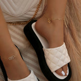 Large-Size One-Word Slippers 2025 New Summer And Autumn Thick Bottom Slippers Women's Beach Fish Mouth Cold Tug Women Slippers HZ0115