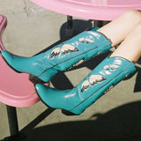 202534-43 Large-Size Coarse And High-Sleeve Sleeve Butterfly Western Cowboy Boots X442 HZ0115