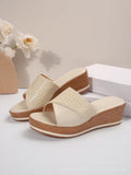 2025 Spring And Summer New Slope And Slippers Women Solid Color Leisure PU Crocodile Skin Surface Cold Drag HZ0115