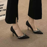 Korean Version Of Casual Dopamine High-Heeled Shoes 2025 Net Red New Fried Street High-Value Pointy Solid Single Shoes Women HZ0115