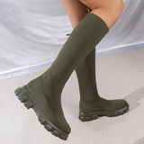 Autumn And Winter New Fashion Large-Size Women's Boots Elastic Flying Socks Cotton Cake Thick Bottom Martin Boots HZ0115