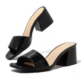 Wish Fashion Large-Size Women's Shoes 2025 New Summer Heel Coarse Heel Wearing Sandals HZ0115