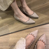 2025 New Spring And Summer Rivet Flat Shoes Shallow Patent Leather Willow Soft Soles Shoes Flat Shoes Women Sharp Single Shoes HZ0115