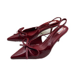 ZAJ2025 Spring New Pointed Bow Temperament High Heel Shoes Fashion After The Empty Single Shoe Woman HZ0115