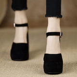 12CM Fashion Thick Sole Comfortable Ultra-High Heels 2025 Spring New Round Head Pine Bottom Shallow Single Shoes HZ0115