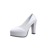 In The Spring Of 2025, The New Round-Headed Patent Leather Women's Shoes Are Thick And High Heel High Heels, And The Daily Dress Of Single Shoes In The Workplace. HZ0115