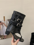 Small Design Rider Boots 2025 New Square Head Thick And High Fashion Cool Boots Woman HZ0115