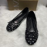 ZA Home 2025 New Fashion Women's Shoes Beige Bow Decorated Full Of Stars Ballet Wind Flat Shoes Comfortable HZ0115