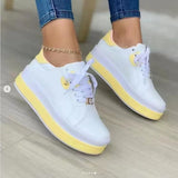 2025 Spring And Summer New Women's Shoes Thick-Soled Shoes Lace Small White Shoes Low Casual Shoe Leather Large Size HZ0115
