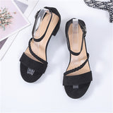 One Word With Sandals Women With Sandals And 2025 Summer New Large-Size Fish Mouth Coarse Heel Toe Fashion Women's Shoes HZ0115
