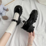 Summer Spring And Summer Jk Uniform Shoes To Increase The Thick Bottom Of The Student Mary Jane High Heel Single Shoes British Dress Retro Style HZ0115