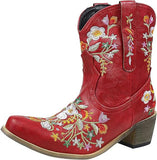 Wish 2025 New Comfort Low And Embroidery 40-43 Women's Low Boot Boot Boots Boots HZ0115