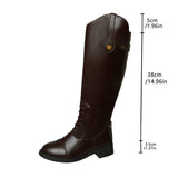 Round Head After The Zippered Knight Boots Autumn And Winter New Temperament High-Trace Knight Boots Woman HZ0115