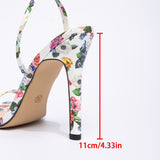 Lady's Head Print With Cross Ankle With Fine Heel Sandals Gorgeous High Heels HZ0115