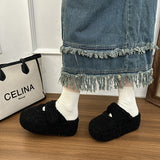 Thick Bottom Plus Velvet Head Wool Cotton Shoes Women 2025 Winter New Lamb Velvet Outside To Keep Warm Velocese Cotton Slippers HZ0115