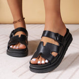 2025 New Large-Size Slippers Women Thick-Bottomed A Buckle Solid Color Casual Cold Slippers Women HZ0115