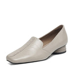 French Commuting Side Shallow Mouth Thick Heel Single Shoes Women 2025 Spring And Autumn New One-Legged Professional Work Small Leather Shoes HZ0115