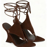 2025 New Clip Toe Ankle Strap Profile High Heel Sandals Show Hollow Women High Heel Slippers HZ0115