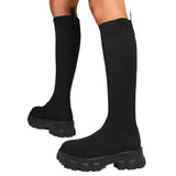 Women's Boots Socks Boots In The Fall Of 2025 New Large-Size Flying Long-Bottom High-Bottomed Boots HZ0115