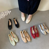 2025 New Fashion Bows Light-Slip Flat Shoes Wedding Shoes Ballet Spring And Autumn Shoes HZ0115