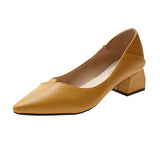 2025 Korean Version Of Thick Heel High-Heeled Single-Shoe Women's Pointed Professional Shoes Black Heel Shoes To Work Shoes HZ0115