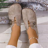 2025 Summer New Soft Leather Flat Soles Women's Round Head Shallow One-Foot Pedal Large Women's Shoes HZ0115