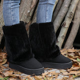 Snow Boots Women's Winter New Small Cake Thick-Sed Haired Boots In The Barrel Plus Velvet Warm Cotton Shoes Trend HZ0115