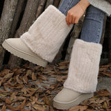 Snow Boots Women's Winter New Small Cake Thick-Sed Haired Boots In The Barrel Plus Velvet Warm Cotton Shoes Trend HZ0115