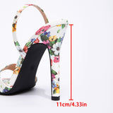 Women's Sharp Print With Back Ankle With Fine Heel Sandals Women's Gorgeous High Heels HZ0115