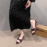 New French Bow Tip-Tip Cool Slippers In The Summer Of 2025 Gentle Fine And Stylish Casual Wear Sandals HZ0115