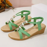 Poe Heel Sandals Women 2025 Summer New Korean Version Of Bohemian Pines Tight-Le-Sleeve Fish Mouth Roman Sandals HZ0115