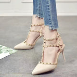 Rival High Heels Bare Female Fine Heel Spring And Autumn New Pointed Net Red Back Empty Single Shoes HZ0115