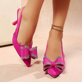 Cat And Cool Slippers Femininity 2025 Spring And Summer New Flat Bows Fashion One-Word Water Drill Slippers HZ0115