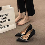 Korean Version Of Casual Dopamine High-Heeled Shoes 2025 Net Red New Fried Street High-Value Pointy Solid Single Shoes Women HZ0115