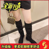 High-Tight Knight Boots Women 2025 Autumn And Winter New Folding Pile Boots But Knee Boots West Cowboy Boots HZ0115