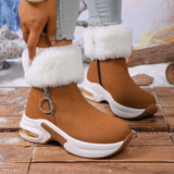 Large-Size Snow Boots Women Winter New Brushing Short Cylinder Plus Velvet Warms High-Thick Bottoms To Keep Warm Snow Boots Women HZ0115