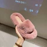 Fairy Hairy Slippers Women 2025 Autumn And Winter New Hairy Home Outside The Bottom Of The Wearing Plush Slippers HZ0115