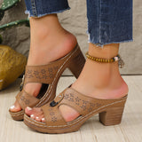 Luo Toe Cool Slippers Women's New Summer Leisure Wear Thick Bottom Beach Slippers Anti-Slip Thick High High And Cold Slippers HZ0115