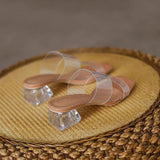 2025 New Female Drag Fairy Outside The Wind Wearing Crystal Heel Fashion Shoes Transparent Word With High Heels Coarse Sandals HZ0115