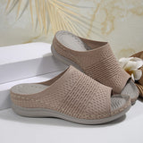 Thick Bottom Cool Slippers Wearing Elastic Fly-Weaving Air-Breed Soft Base Casual Drag 41-43 Code HZ0115