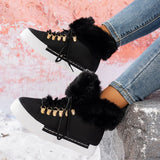 In The Autumn And Winter Of 2025, The New Large-Size Fur-Snow Boots Are Taut With Thick-Bottomed Round Head Ladies Cotton. HZ0115