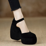 12CM Fashion Thick Sole Comfortable Ultra-High Heels 2025 Spring New Round Head Pine Bottom Shallow Single Shoes HZ0115