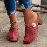 Summer New 2025 Baotou Slope And Women's Cool Drag Large-Size High-Heeled Sandals Women's Tide HZ0115